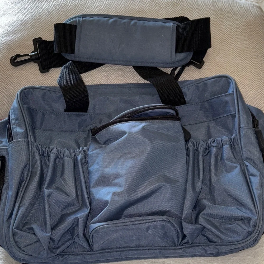 Vintage Rare Lands' End Unisex Slate Blue Weekender/Laptop Bag